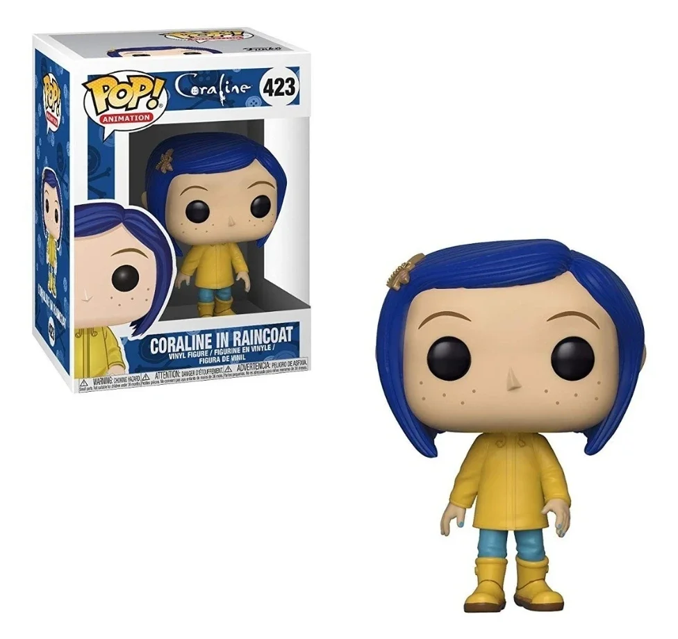 Funko Pop Animetion Coraline Coraline In Impermeabile 423 # Vinyl Figure Model Toys For New Year Birthday Dolls Decorazione Regalo
