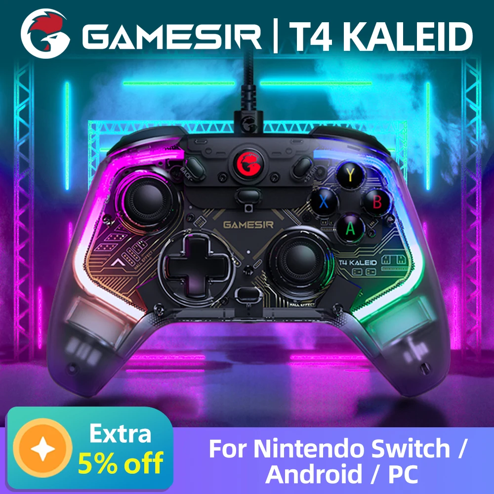 Gamesir T4 Kaleid T4K Controller Di Gioco Gamepad Cablato Con Effetto Hall Si Applica A Nintendo Switch Windows Pc Steam Android Tv