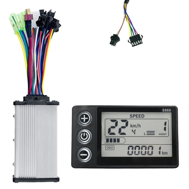 S866 Pannello Controller Cruscotto Bici Elettrica Display Lcd Per Scooter E-Bike (Spina Sm)