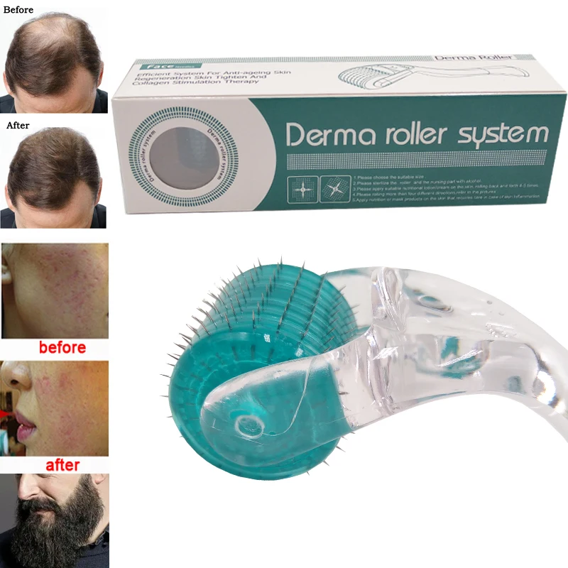 192 Aghi Real Dermaroller Cura Della Pelle Del Viso Rullo Derma Per Barba Crescita Dei Capelli Del Cuoio Capelluto E Cicatrici Da Acne Mts Microneedli