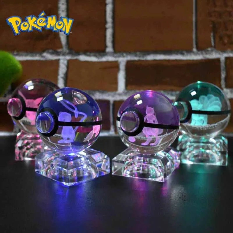 3D Pokemon Ball Anime Figure Modelli Sfera Di Cristallo Trasparente Pokemon Balls Periferiche Gengar Charmander Anime Figure Toys Regali