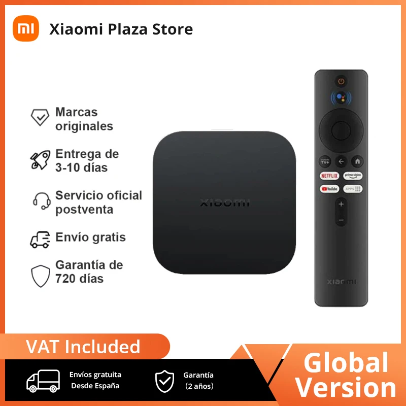 Versione Globale Xiaomi Mi Tv Box S 2Nd Gen 4K Ultra Hd Google Tv 2Gb 8Gb Dolby Vision Hdr10 + Wifi Bt 5.2 Smart Mi Box S Player
