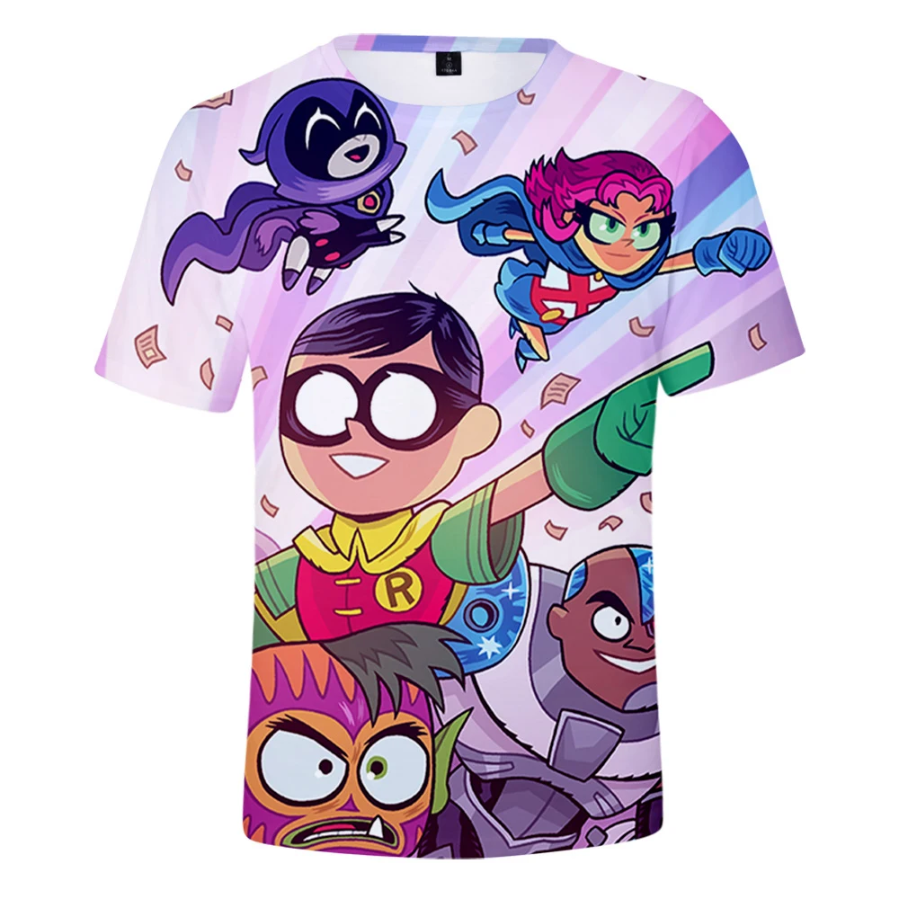 Teen Titans Go 3D Print Primavera Estate Preppy Uomo/Donna Street Clothes T-Shirt Streetwear Kawaii Streetwear Style Tshirt