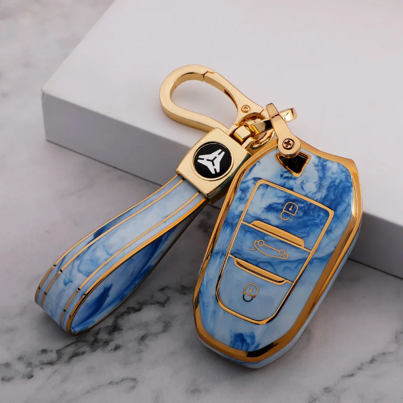 Tpu Jade Pattern Car Key Box Cover Protection Per Peugeot 3008 4008 5008 308 408 508 2008 Citroen C4 C4L C6 C3-Xr Accessori