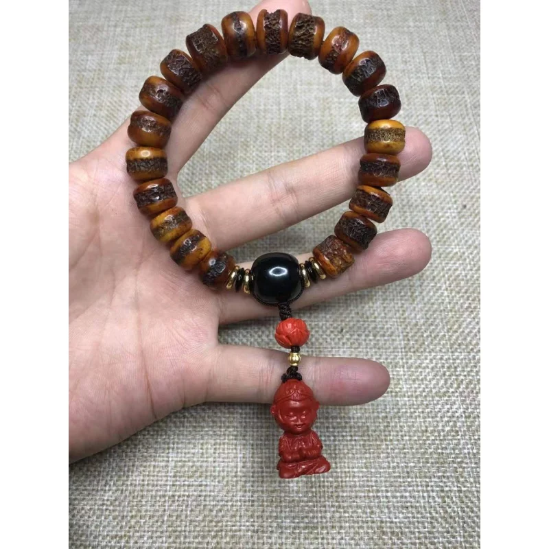 Yak Bone Gaba Hand String Cinabro Lotus Treasure