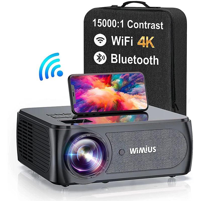 Proiettore Bluetooth Wimius K8 5G Wifi 9500 Lumen Full Hd 1080P 4K 4P/4D Zoom Keystone