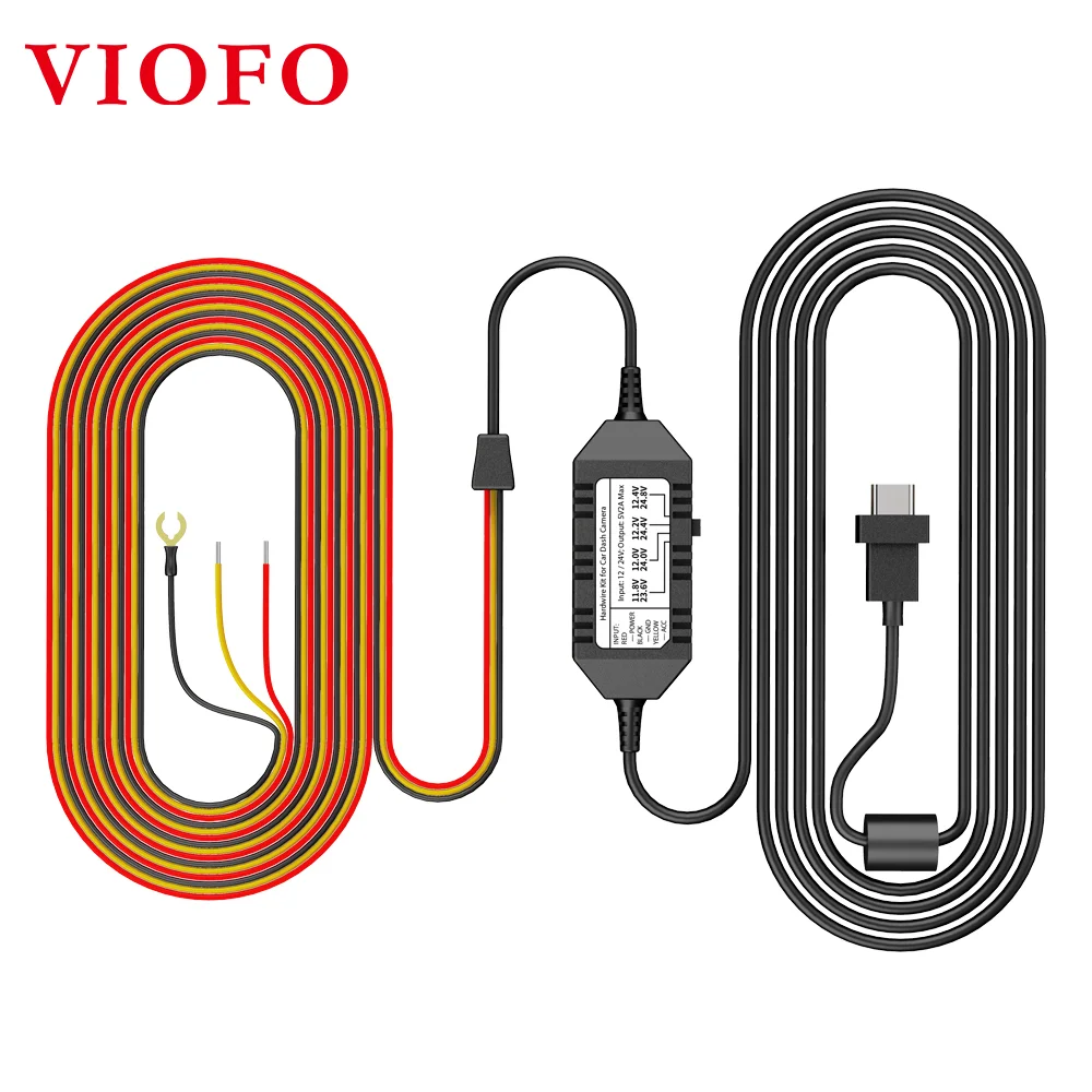 Viofo Original A139 Hk3-C Telecamera Per Auto Acc Hardwire Kit Cavo 3 Fili Per Modalità Parcheggio Opzionale Mini/Micro2/Atc/Ats Fusibile Tap