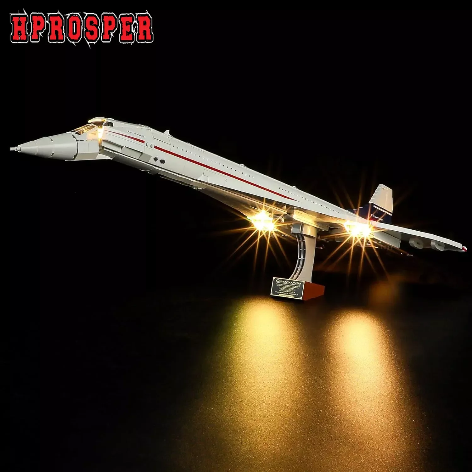 Hprosper 5V Led Light Per 10318 Concorde Lampada Decorativa Fai Da Te Con Scatola Batteria (Non Includere Set Di Blocchi Lego)