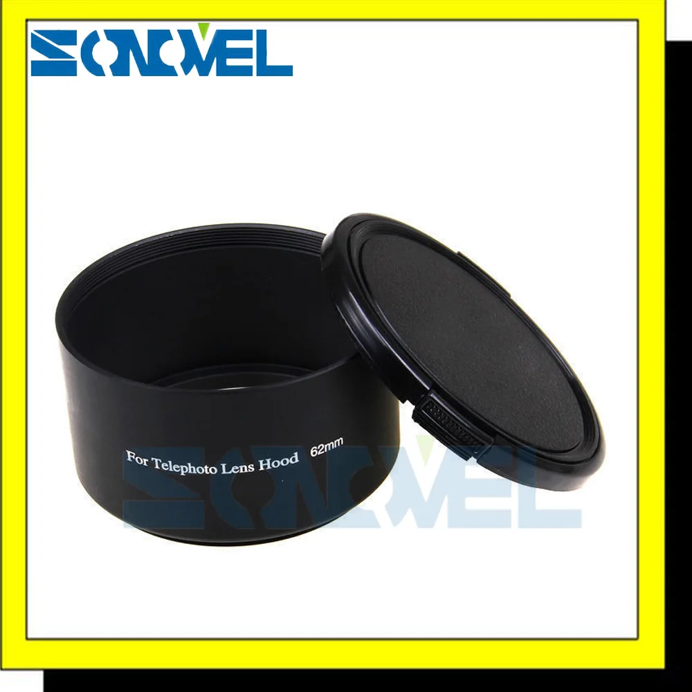 62Mm 62Mm Tele Metallo Paraluce + Copriobiettivo Per Pentax K-K-K-S2 K-S1 K-K-K-3Ii K-K-Iis Con Da 18-135Mm Lens