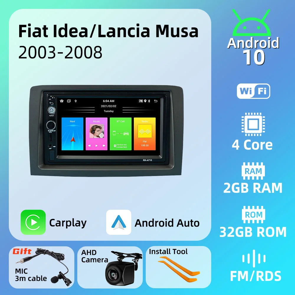Carplay Stereo Per Fiat Idea Lancia Musa 2003-2008 2 Din Android Autoradio Lettore Multimediale Unità Principale Autoradio Navigazione Gps