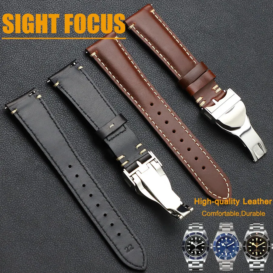 Cinturino Per Orologio In Pelle Da 19Mm 20Mm 22Mm Per Tudor Heritage Black Bay 58 Cinturino Black Bay Gmt Glamour Date Bracciale