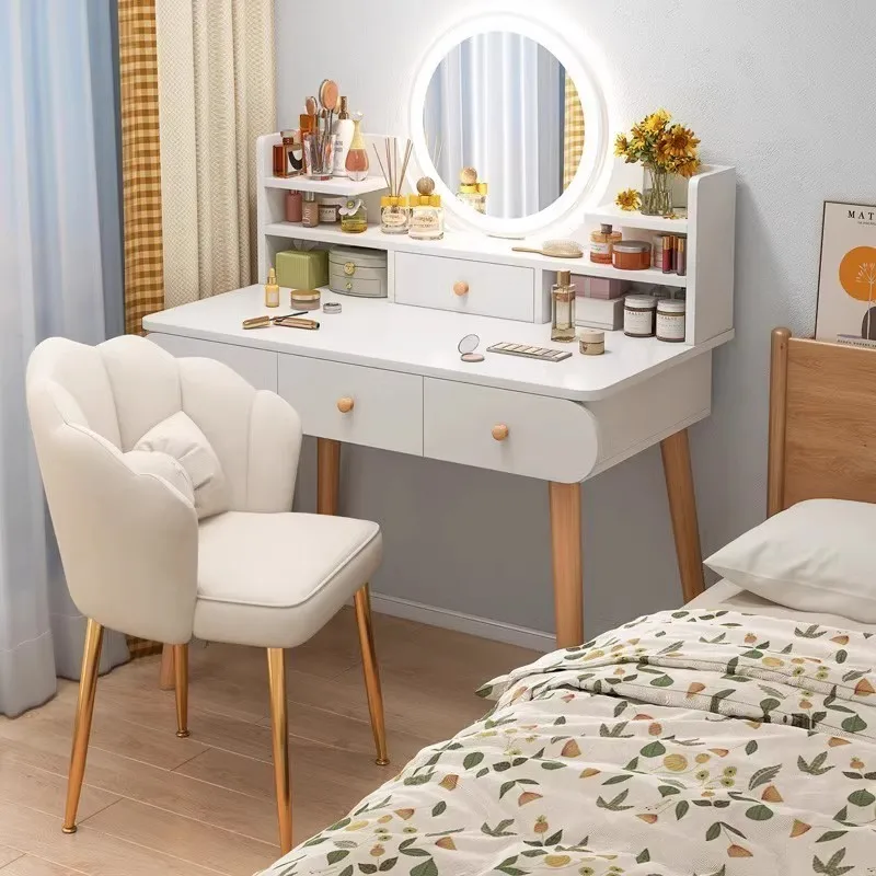 Mobile Camera Da Letto Vanity Tables White Desk Mirror Makeup Storage Cabinet Chair Lights Tocador Mueble Home Furniture Lj50Dt