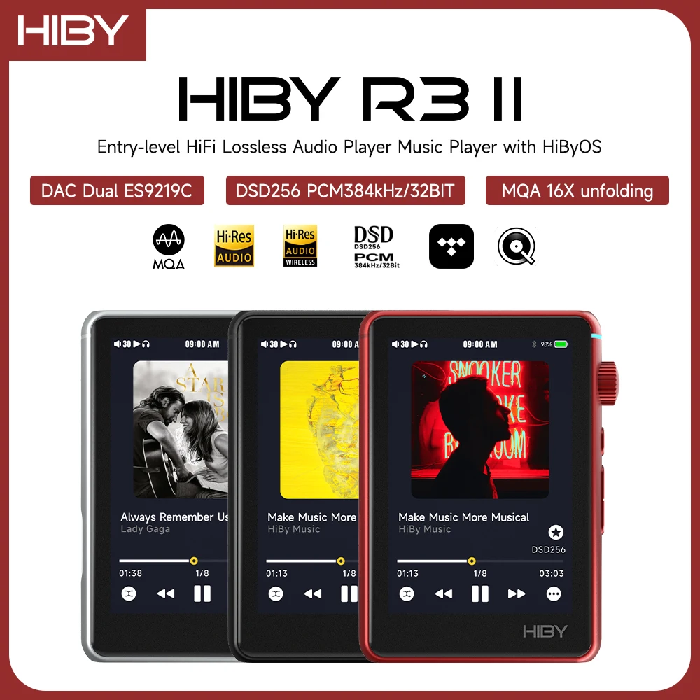 Hiby R3 Ii / R3 Gen 2 Bluetooth Wifi Music Player Mp3 Hifi Audio Player Mseb Mqa16X Dsd 256 Web Radio Usb Tipo C Dac Walkman