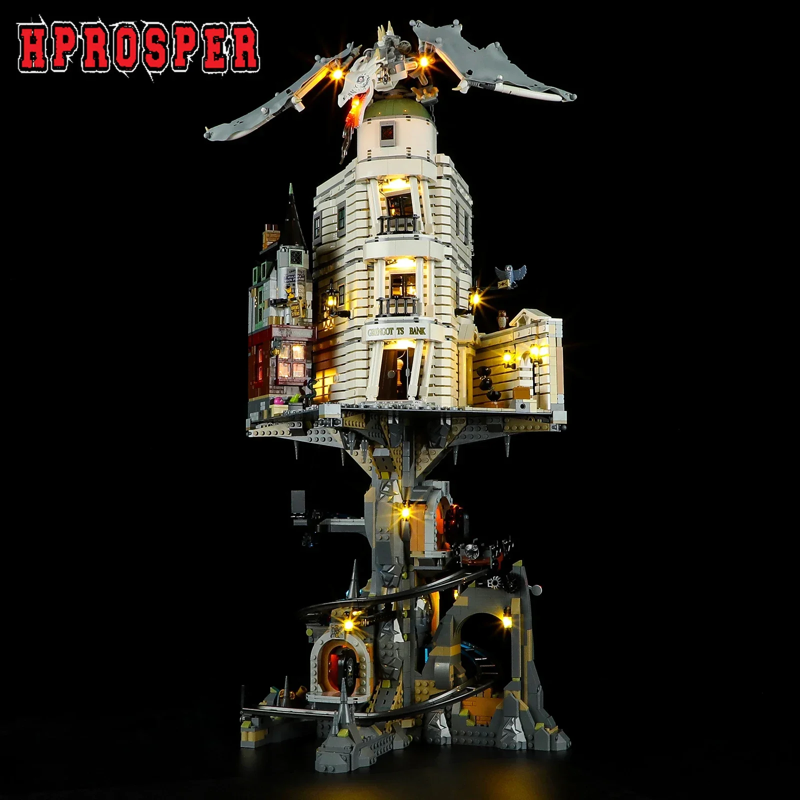Hprosper Led Light Per Il 76417 Harry Potter Gringotts Wizarding Bank-Lampada Da Collezione Edition (Non Includere Il Set Di Blocchi Di Costruzione Le