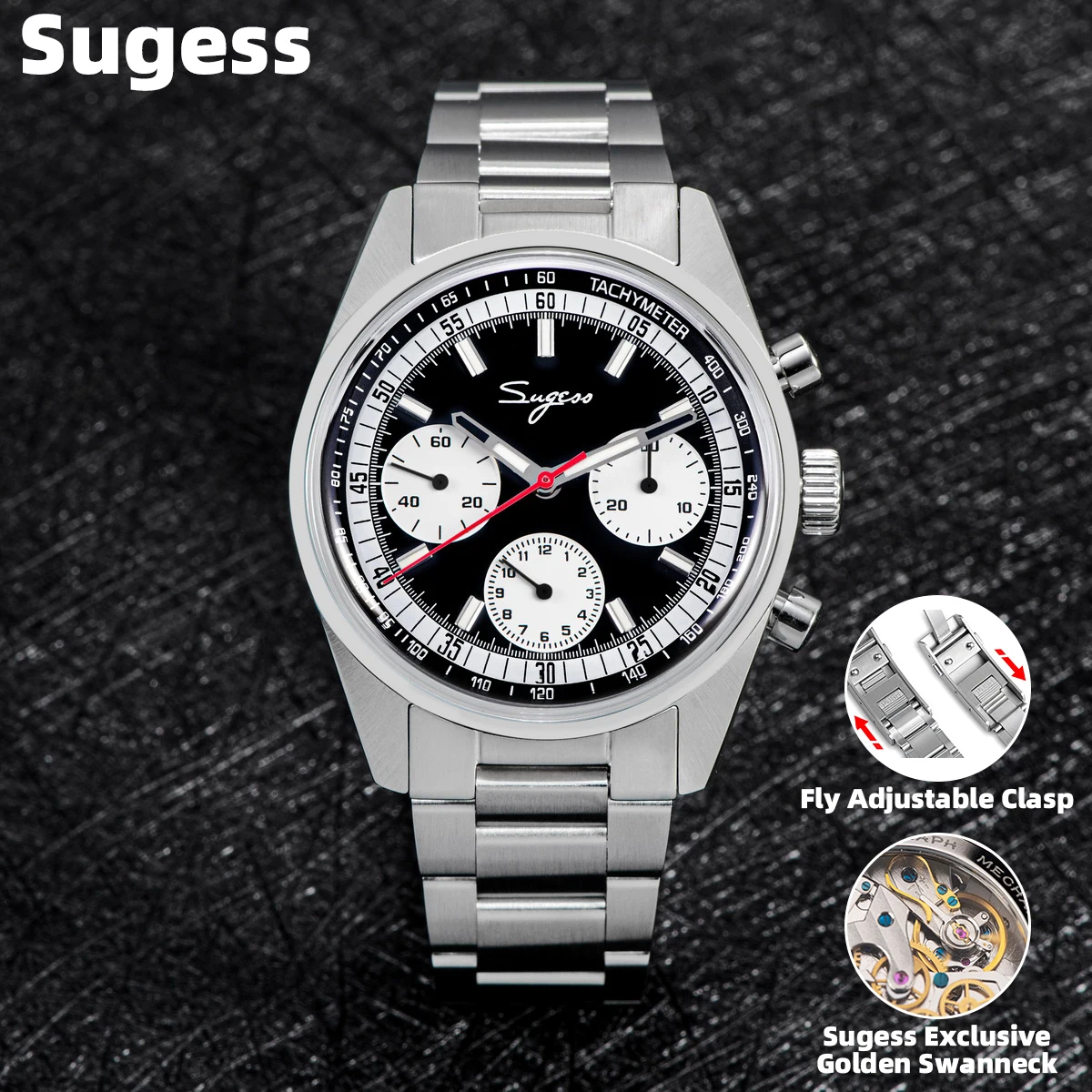 2022 Sugess Watch Of Men Pilot 1963 37Mm Dome Sapphire Crystal Tianjin St19 Cronografo Swanneck Orologi Da Polso Meccanici Canvas