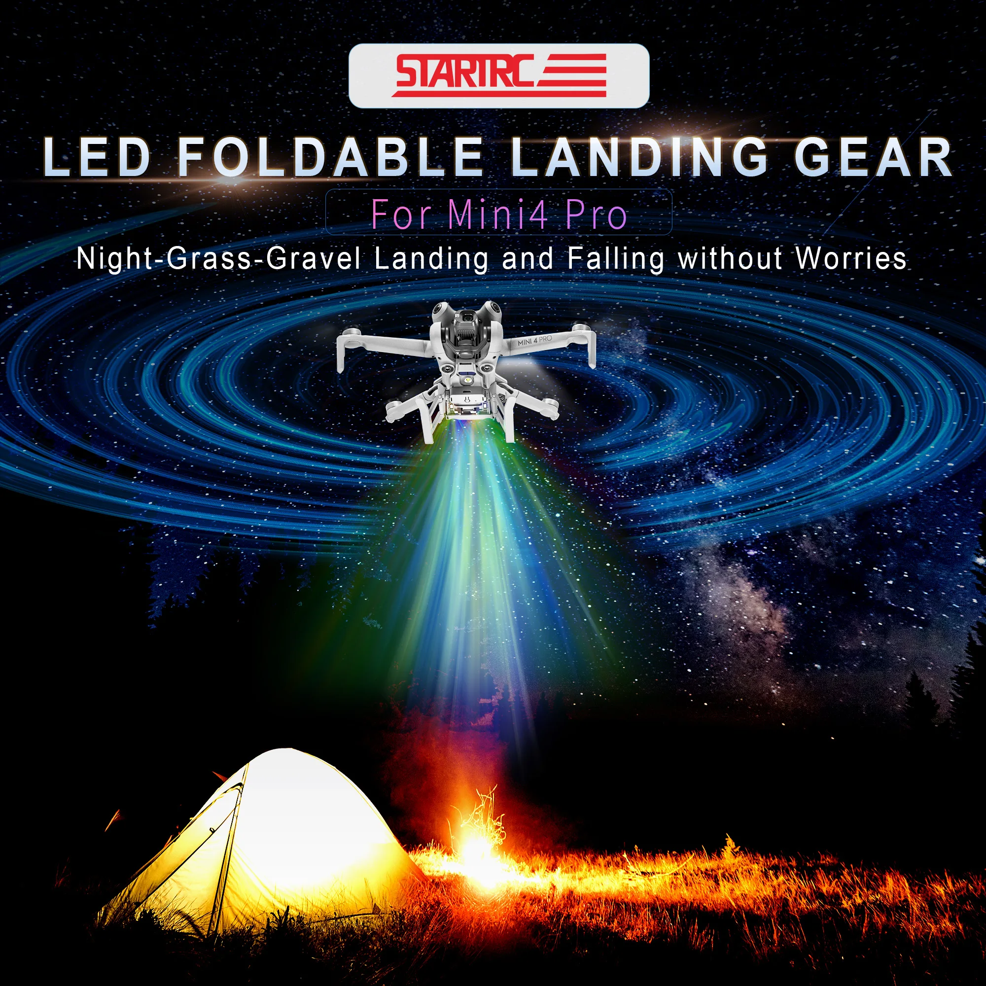 Led Light Flash Landing Gear Per Dji Mini 4 Pro Drone Accessori Treppiede
