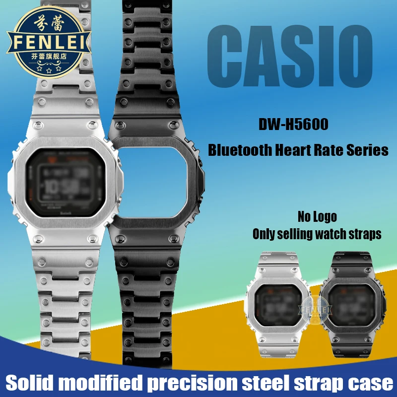 Per Casio G-Shock Dw-H5600 Bluetooth Heart Rate 5600 Cinturini Modificati Bracciale Con Cinturino In Acciaio Inossidabile A Blocchi Piccoli