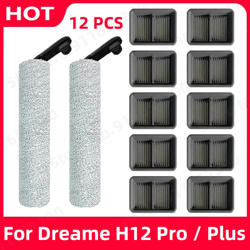 Per Dreame H12 Pro / Plus Pezzi Di Ricambio Wet Dry Aspirapolvere Soft Roller Brush Filtro Hepa Accessori Di Ricambio