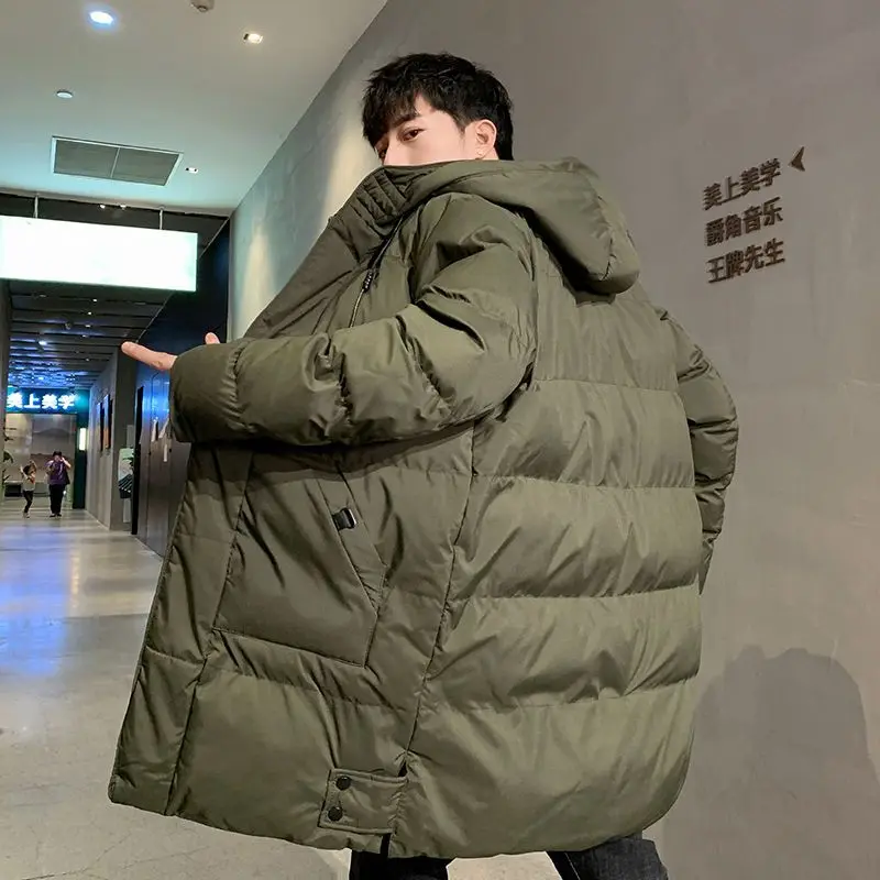 2022 Warm New Designer Brand Casual Fashion Windproof Parka Jacket With Hood Men Windbreaker Coat Winter Male Clothes A14