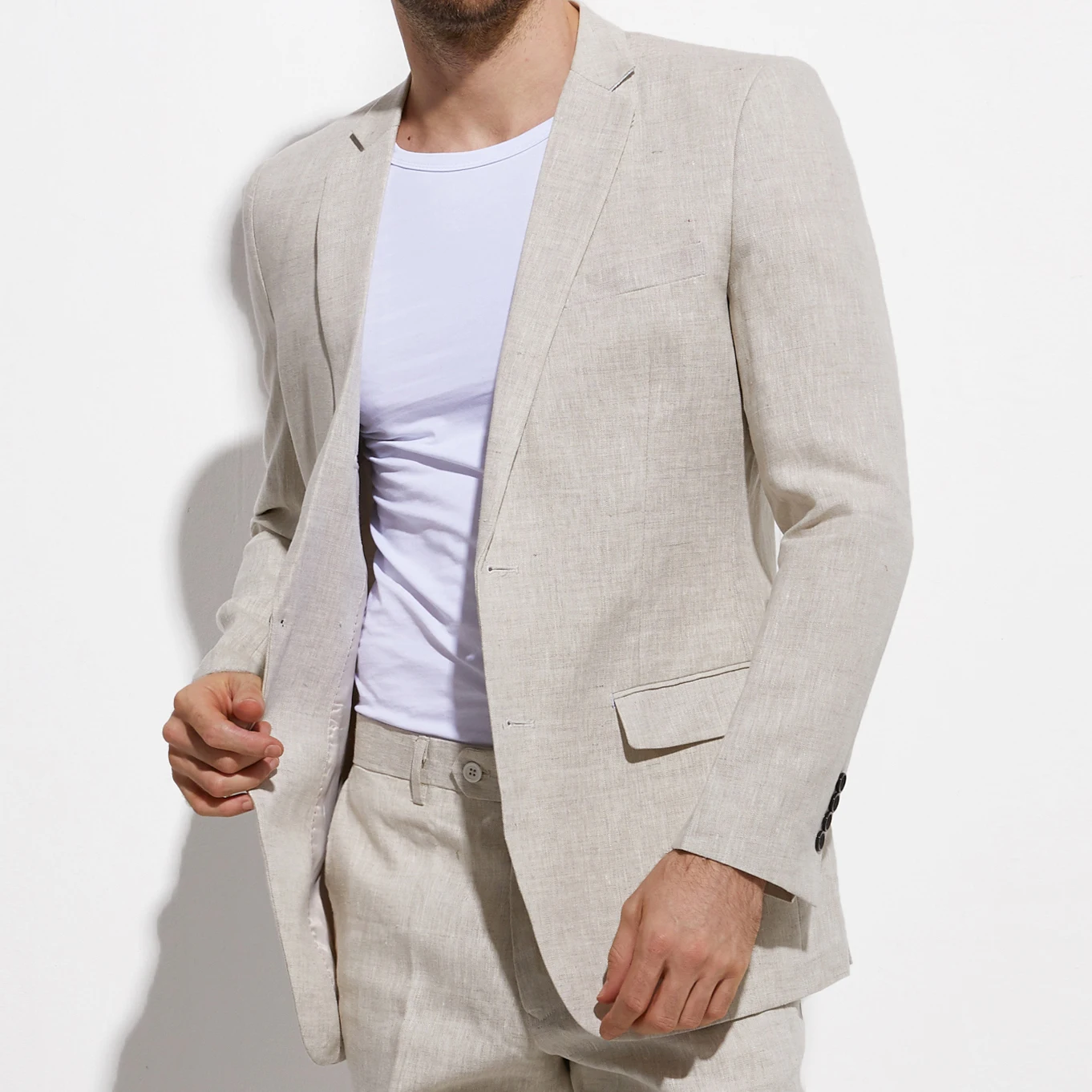 Abiti Di Lino Grigio Sabbia Ideali Abiti Da Uomo Su Misura Abiti Da Sposa Su Misura Da Spiaggia Estivi Slim Fit Grigi Per Uomo Abito Da Mtm Traspirant
