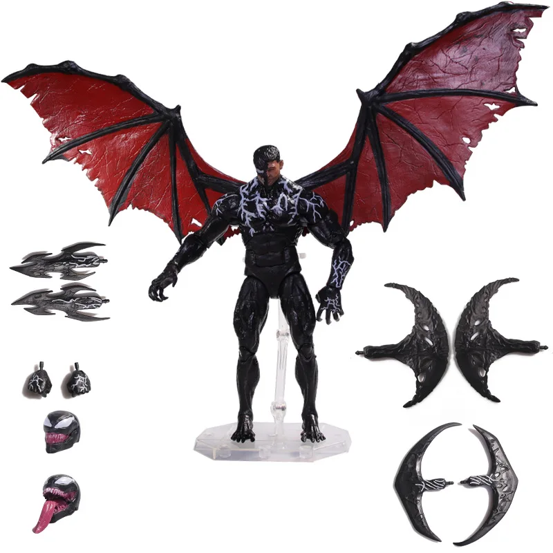Marvel Hottoys Legends Venom Carnage Figure Cletus Kasady Mafex Venom Con Giunti Ad Alette Figura Mobile Giocattolo Decorazione Bambola