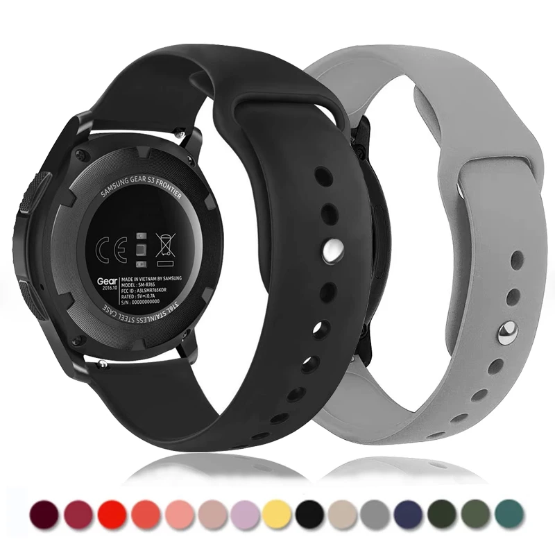 Cinturino 20Mm/22Mm Fuir Samsung Getriebe S3 Frontier Huawei Gt 2/Pro Silikon Armband Galaxy Uhr 3/46Mm/42Mm/Aktive 2/4/Klassisc