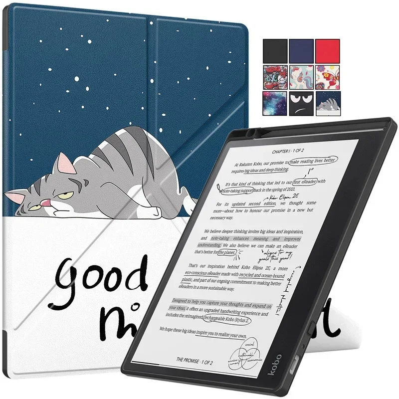 Per Funda Kobo Elipsa 2E Custodia Con Portamatite Supporto Multi-Pieghevole Retro In Tpu Morbido Per Kobo Elipsa 2E Cover Ereader 10.3 Pollici