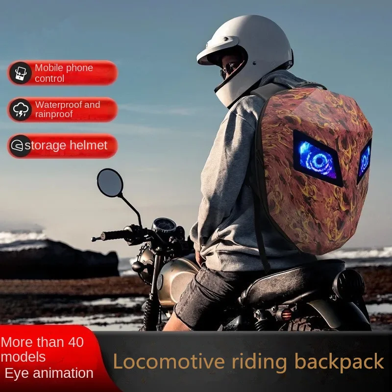 Zaino Moto Luminoso Led Cavaliere Modello Shell Casco Moto Equitazione Zaino Impermeabile Mochila Feminina Borsa Da Uomo
