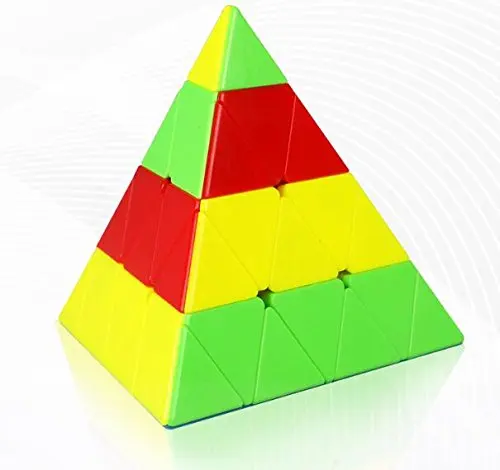 [Picube] Qiyi 4X4X4 Pyramid Cube Master Piraminx Black Stickerless Magic Cube Cube 4X4 Speed Puzzle Cubo Educativo Magico