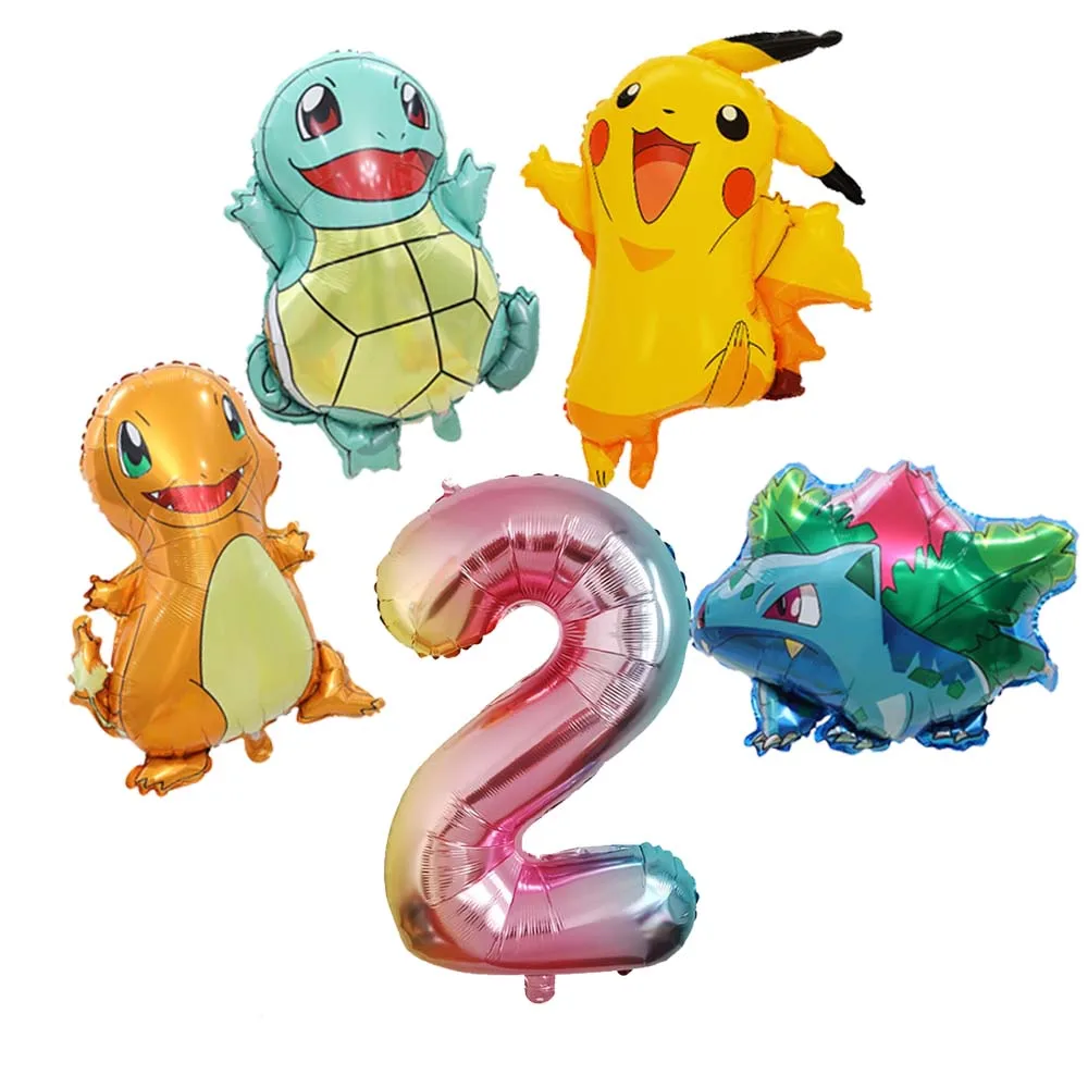 Pokemon Ballon Pikachu Globos Birhday Party Decor Forniture Pokeball Bulbasaur Charmander Squirtle Palloncino Decorazione Accessori