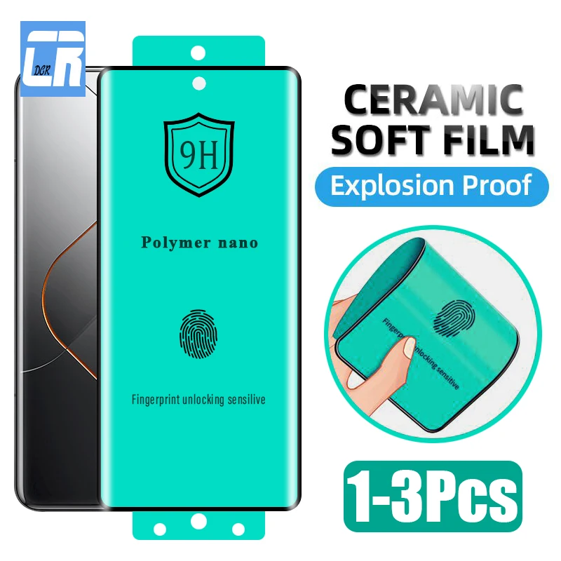 Pellicola In Ceramica Antideflagrante Per Xiaomi 14 Pro 13 12X Civi 3 2 12S 11 Ultra Screen Protector Redmi Note 13 Pro Plus Not Glasss
