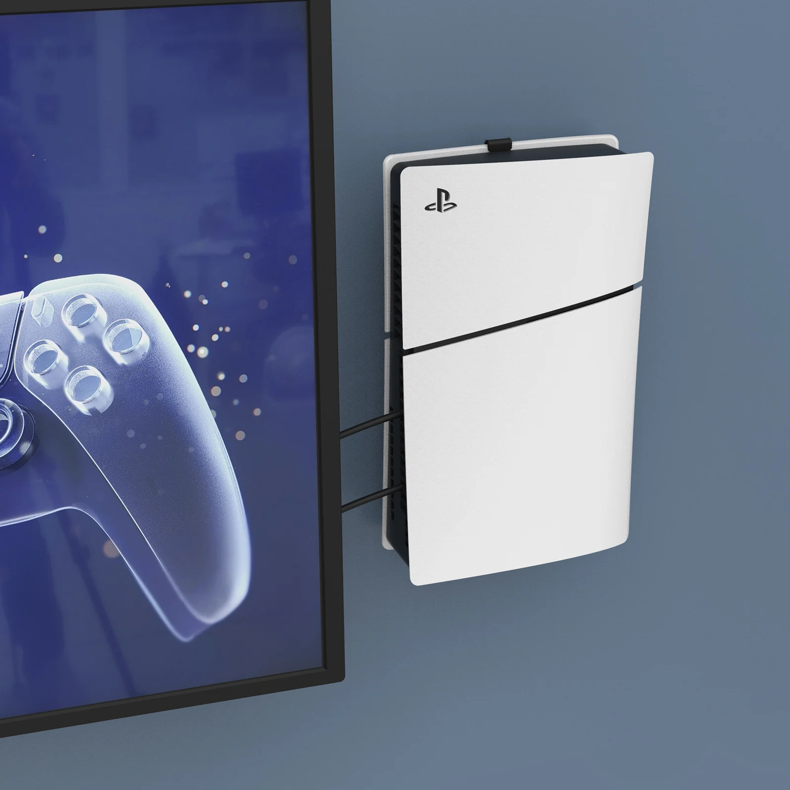 Montaggio A Parete Monzlteck Per Ps5/Ps5 Slim. Staffa Di Montaggio A Parete In Acciaio Per Ps5 Slim, Digitale E Disco, Facile Da Installare