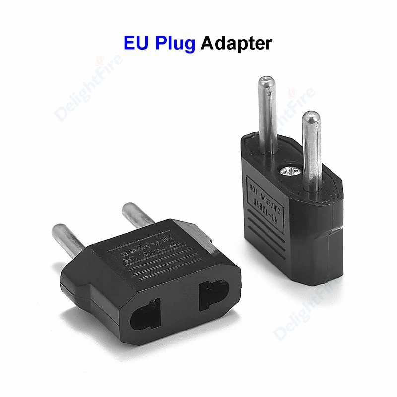 1Pc Nero Europeo Euro Eu Plug Adapter 2 Pin Us American China To Europe Eu Travel Power Adapter Presa Convertitore Presa