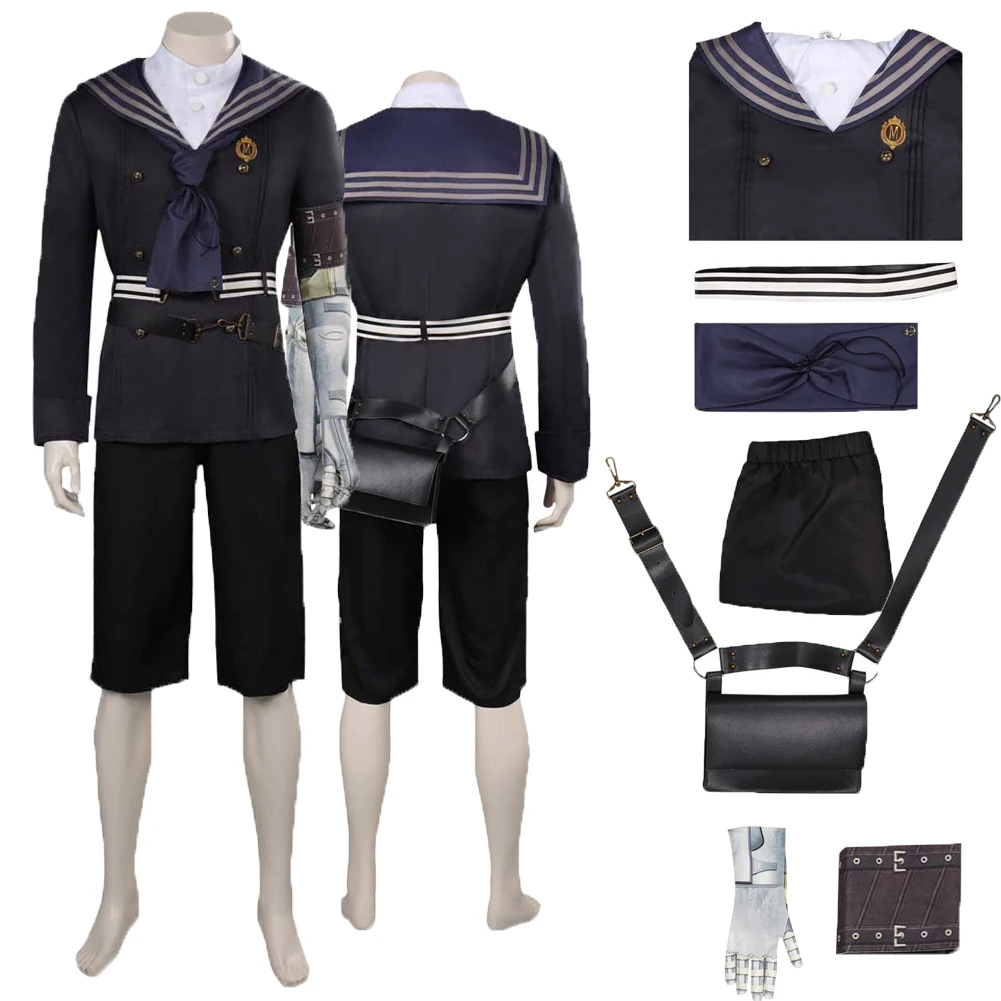Game Lies Cos Of P Costume Cosplay Sailor Suit Tops Shorts Outfit Halloween Carnival Clothes For Adult Men Roleplay