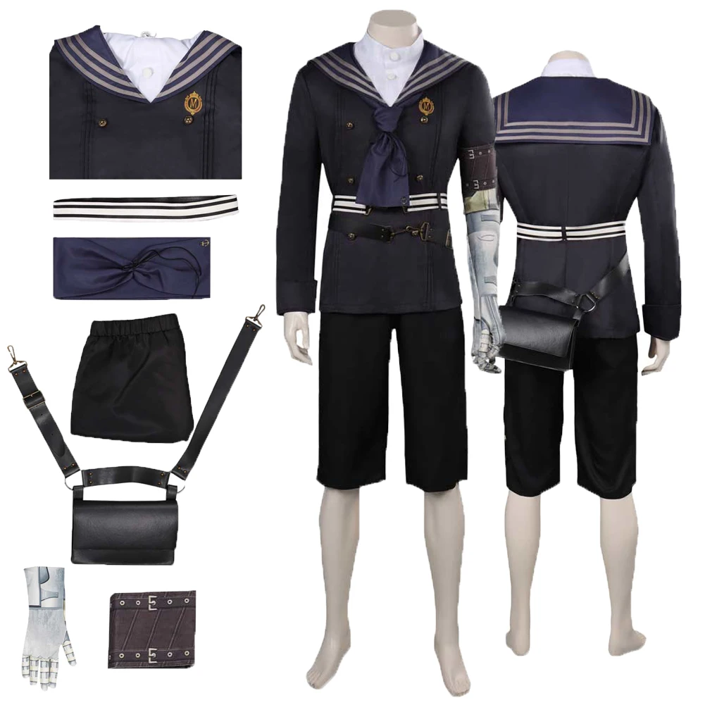 Game Lies Of P Cos Little Puppet Costume Cosplay Sailor Suit Tops Shorts Outfit For Adult Men Roleplay Halloween Carnival Cloth