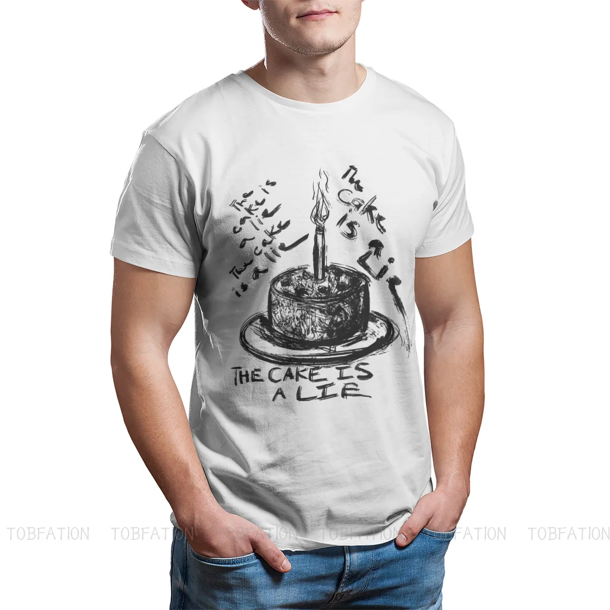 Portal Game Chell Atlas P-Body Maglietta Da Uomo La Torta È Una Maglietta Distintiva Di Lie Harajuku Felpe Hipster