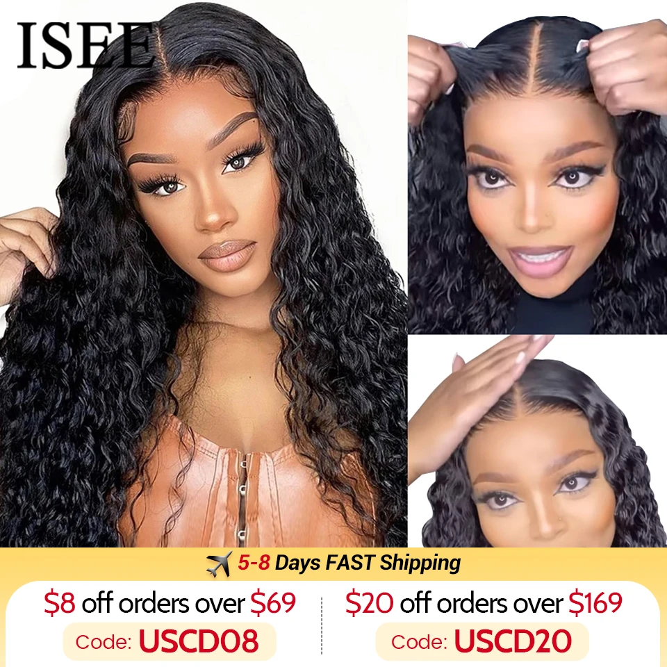 Wear Go Wig Isee Hair Mongolo Water Wave 6X4 Glueless Parrucche Umane Prepizzicate Pronte Per L'Uso Parrucche In Pizzo Hd Pre-Tagliate Facili Da Insta