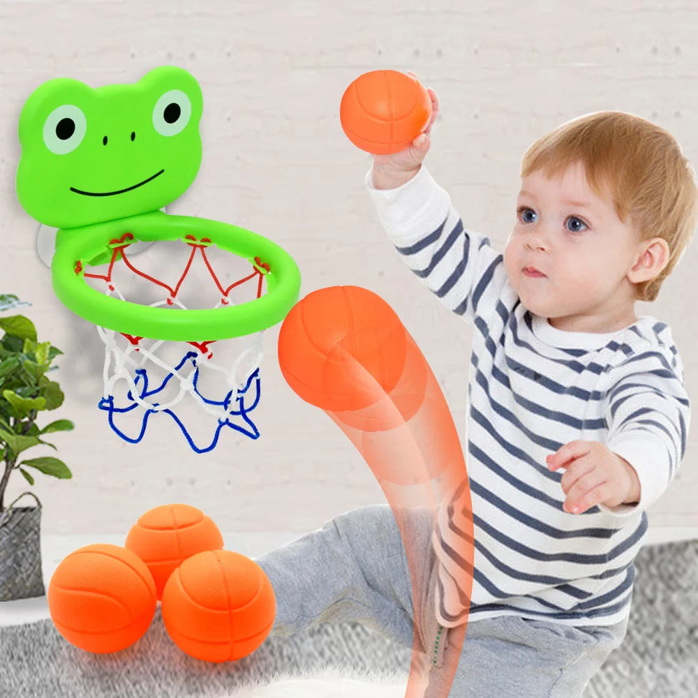 Baby Kids Mini Shooting Basket Vasca Da Bagno Gioco D'Acqua Set Tabellone Da Basket Con 3 Palline Divertente Doccia Bagno Giocattoli Divertenti Per I 