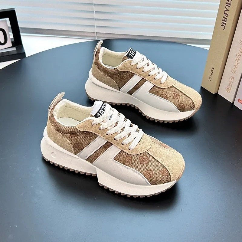Nuove Scarpe Con Plateau Da Donna Scarpe Da Ginnastica Grosse Di Moda Scarpe Da Corsa Sportive Casual Scarpe Da Ginnastica Con Suola Spessa Stringate 