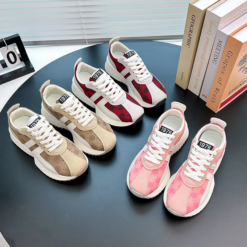 Nuove Scarpe Con Plateau Da Donna Scarpe Da Ginnastica Grosse Di Moda Scarpe Da Corsa Sportive Casual Scarpe Da Ginnastica Con Suola Spessa Stringate 