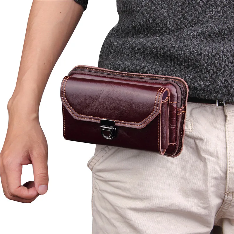Chezvous Phone Pouch Men Belt Bag Mezzo Pack Per Samsung Huawei Xiaomi Cellulare Borsa In Pelle Morbida 5.1 ~ 6.0 Pollice Universale
