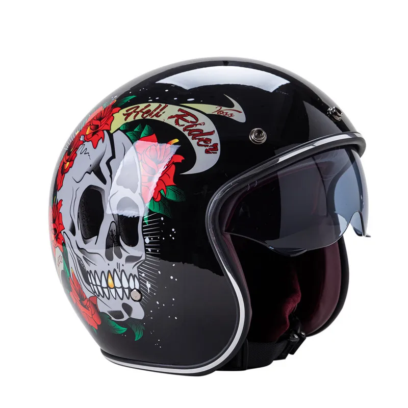 Visiera Parasole Interna Casco Moto Aperto Casco Vintage Retrò Casco Moto Vespa Moto Jet Pilot Racing Capacete De Moto