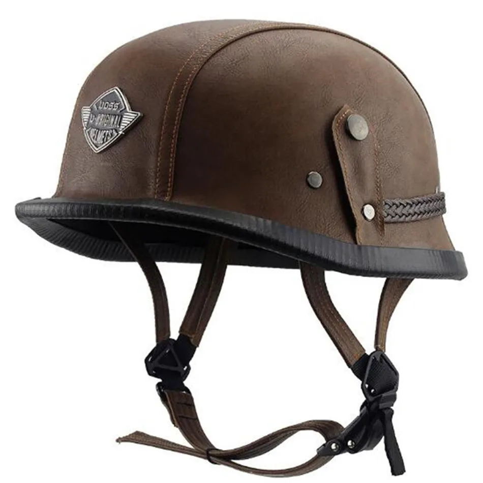 Unisex Adult Vintage Half Face Leather Helmet Summer Moto Motorcycle Helmets Motorbike Vespa Chopper Cascos Free Shipping