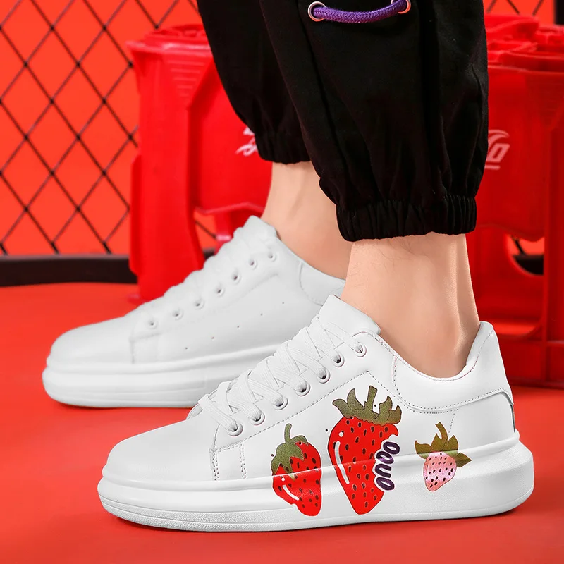 Women Men’S White Designer Vulcanized Shoes Chunky Casual Woman Platform Sneakers Girls Boys Tennis Female Male Shoes Footwear