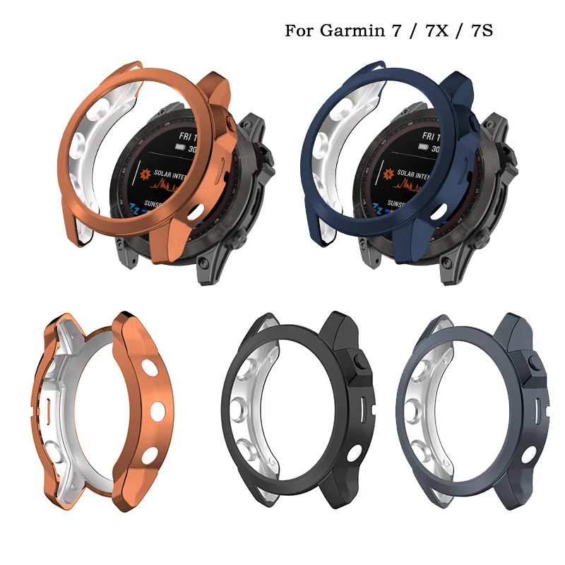 Cover Per Garmin Fenix 7 7X 7X Solar 7S 7S Sapphire Solar Silicone Smart Watch Protector Shell Edge Tpu Placcatura Protezione Sleev