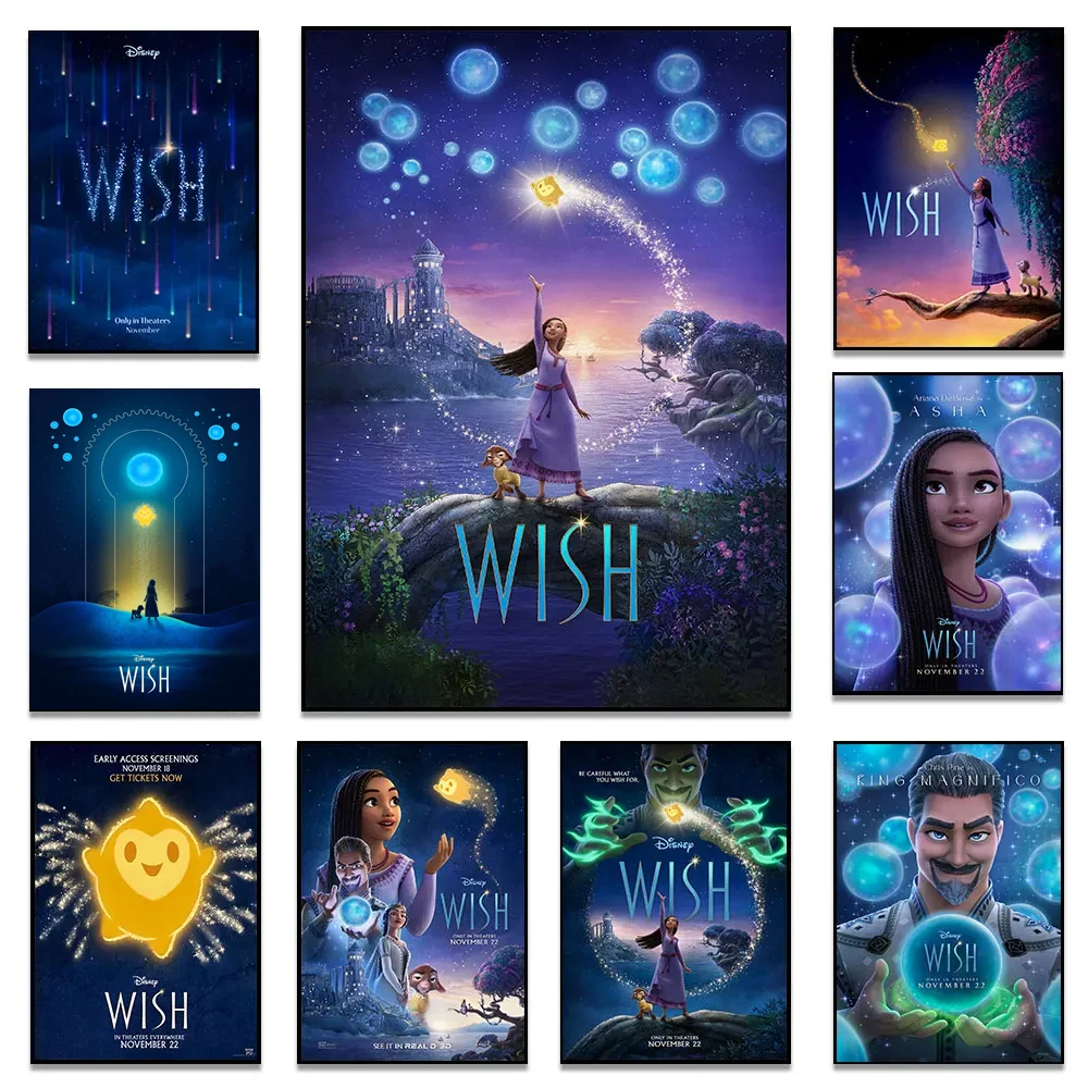 Disney Wish Film Poster Fantasy The 100Th Anniversary Movies Wall Art Canvas Painting Stampe Soggiorno Camera Da Letto Home Decor