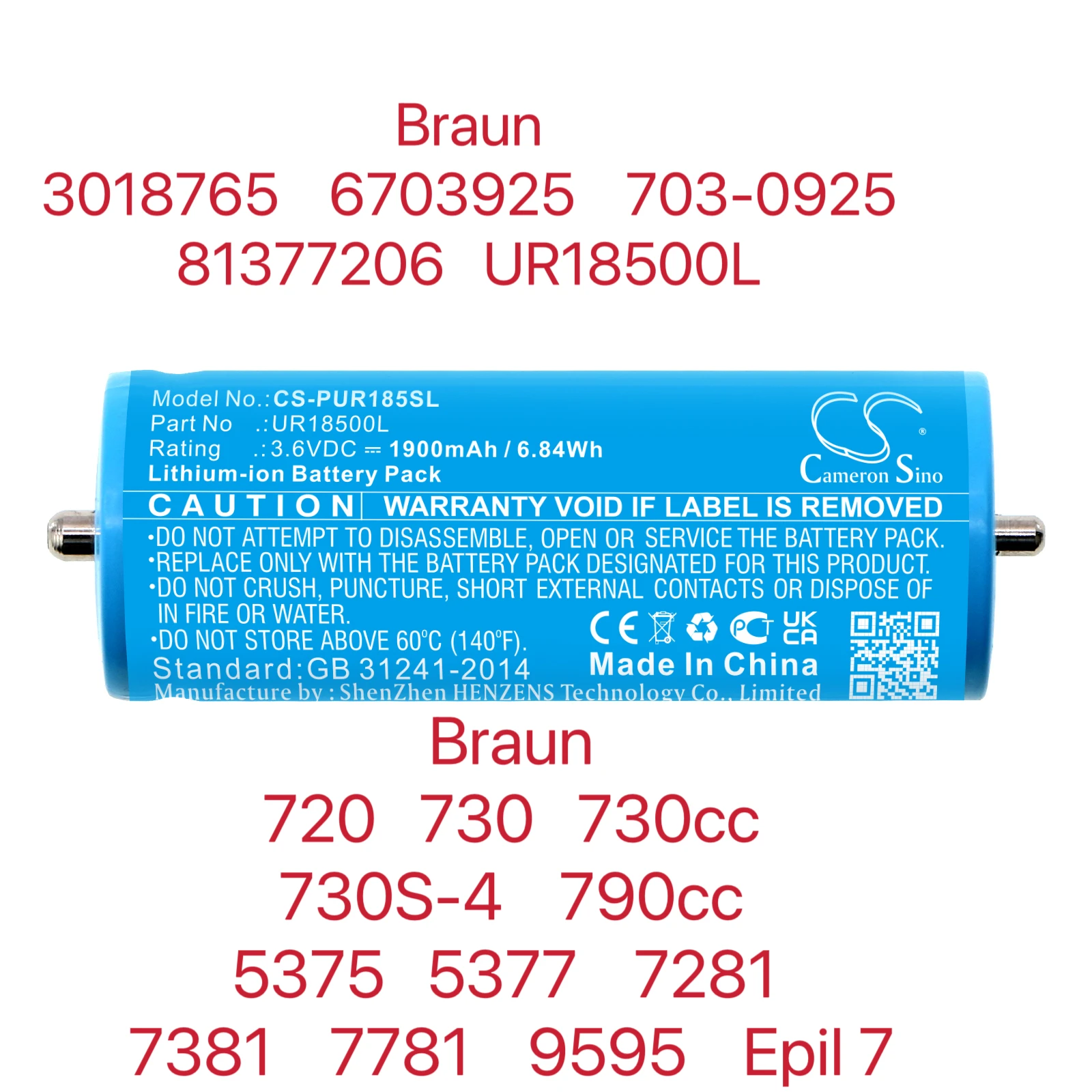 Batteria Altoparlante Per Epil 7 Serie Rasierer 7 Braun 5375 Silk-Epil 5377 5671 5673 5674 Seta-Epil