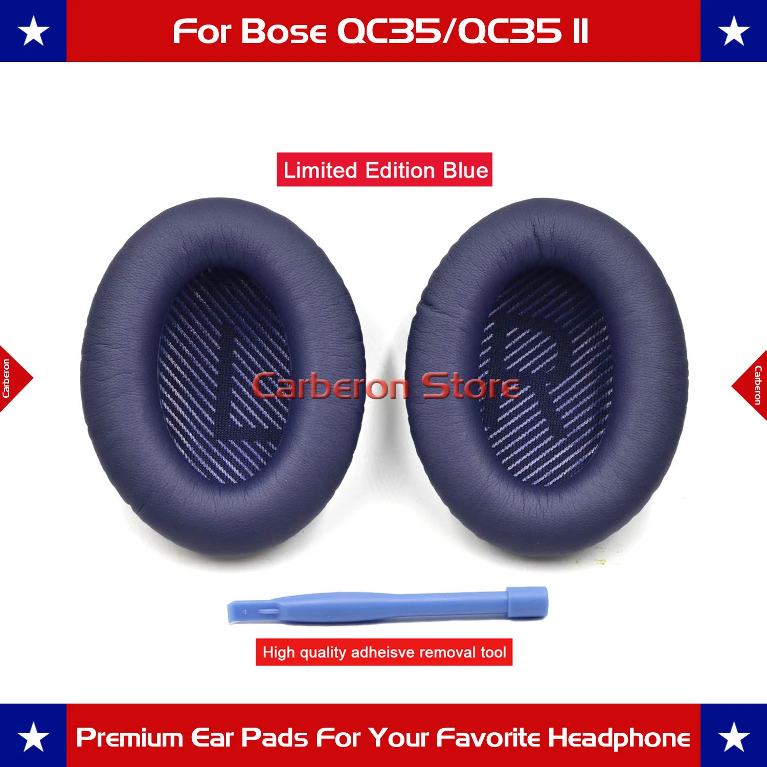 Cuscinetti Auricolari Di Ricambio Carberon Per Cuffie Bose Qc35/Qc35 Ii Con Scrims Qc35 (Blu Notte)