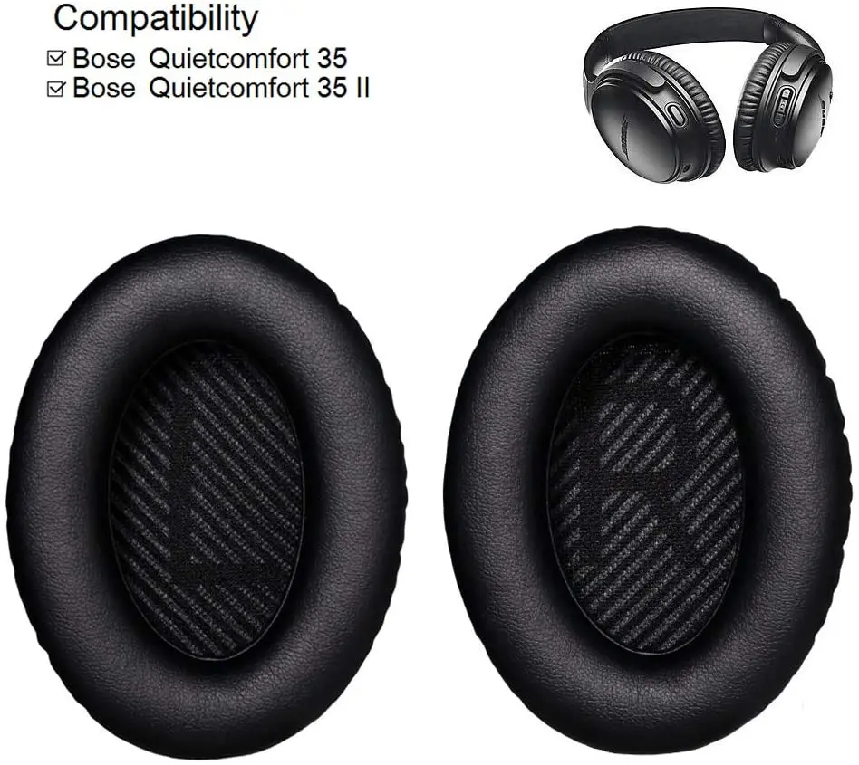Cosyplus Cuscinetti Auricolari Per Bose Tranquillo Comfort 35 (Qc35) E Quietcomfort 35 Ii (Qc35 Ii) Cuffie (Qc35/Qc35 Ii Auricolari, Nero