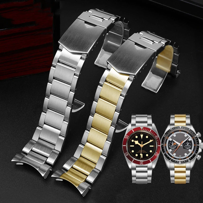 Cinturino In Acciaio Inossidabile Massiccio 22Mm Argento Per Tudor Black Bay 79230 79730 Heritage Chrono Cinturino Cinturino Cinturino Cinturino